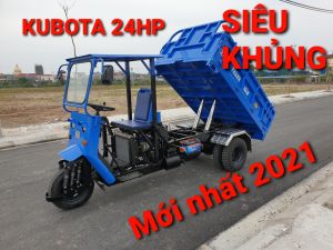 xe ba bánh máy dầu 24hp ben đôi